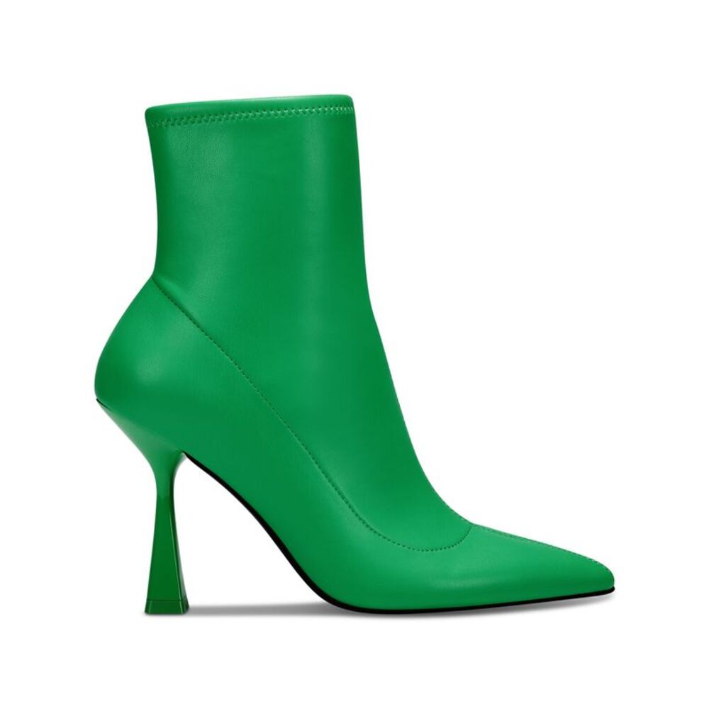 BAR III Womens Green Stretch Comfort Olevia Pointed Toe Flare Zip-Up Booties 7 M